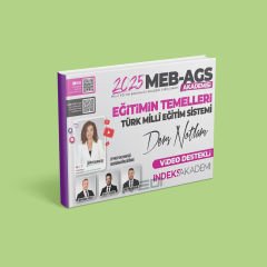 İndeks Akademi 2025 MEB AGS Akademisi Eğitimin Temelleri ve Türk Milli Eğitim Sistemi Video Ders Notları - Zeynep Salman İçli İndeks Akademi Yayıncılık